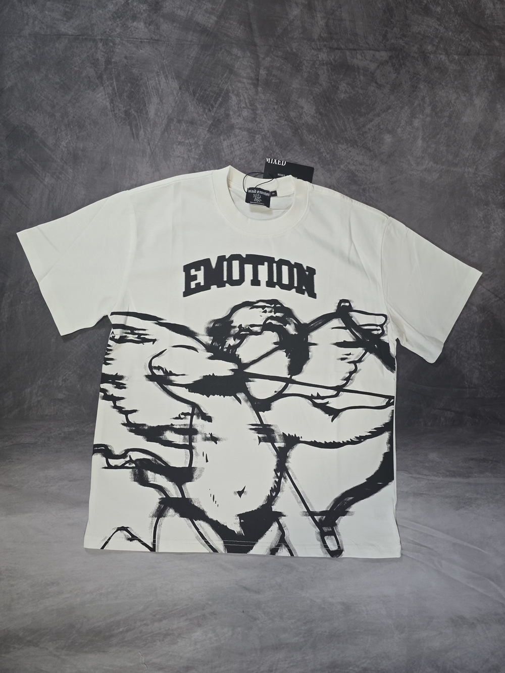 EMOTION" Cupid Angel Graphic Tee - Off-White Streetwear [SIZES S-XL] (Change to